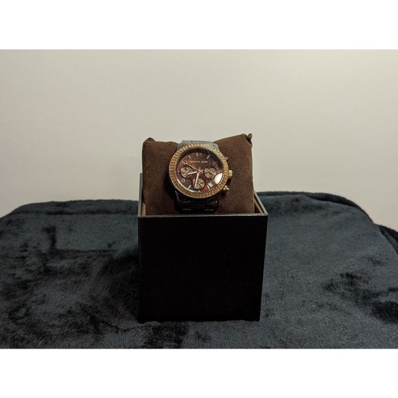 MICHAEL KORS RUNWAY CHRONOGRAPH DATE CERAMIC WOMEN'S WATCH in Espresso MK5517 - Picture 10 of 12